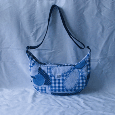Besace patchwork bleu