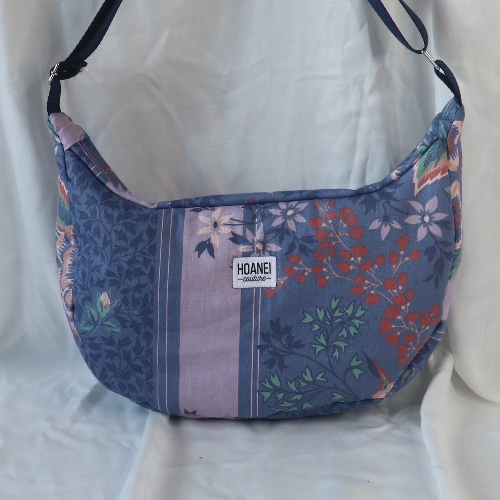 Besace bleu et violette à fleurs – Image 5